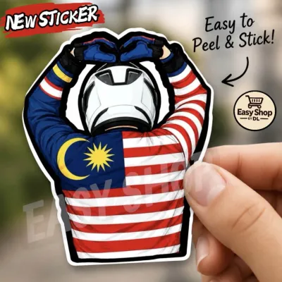 🇲🇾Jalur Gemilang Malaysia Flag Biker Decal Rider Motorcycle Sticker Waterproof UV Resistant Premium PVC Sticker