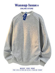 American Retro Round Neck Loose Casual Long Sleeve Mens Sweatshirt