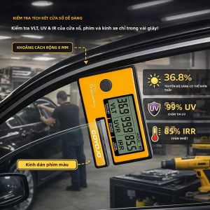 Máy Đo Độ Xuyên Sáng Cửa Sổ 3 Trong 1 Thiết Bị Đo Kỹ Thuật Số Di Động Cho Phim Cách Nhiệt VL/UV/IR Máy Đọc Độ Xuyên Sáng Cửa Sổ Bên