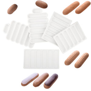 พัฟช็อกโกแลตแม่พิมพ์ซิลิโคน Eclair ขนมเบเกอรี่เครื่องมือยาวพัฟแม่พิมพ์เค้ก Pastry ซิลิโคน Bakeware อุปกรณ์ครัว