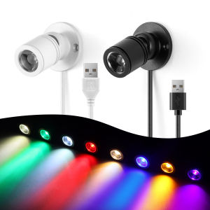 8 สี MINI Spot Light 1W Rotatable โคมไฟเพดาน 5V USB Powered Downlight สําหรับชุดจอแสดงผลเคาน์เตอร์ไวน์กรณี Ambinet แสง