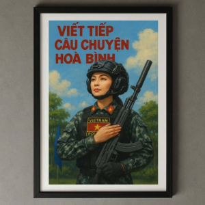 Tranh Nghệ thuật "Viết Tiếp Câu Chuyện Hòa Bình 1" VIETSMART ART - Acrylic 45 x 60cm