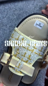 Sandal Selop Wanita Terbaru Tali Gesper Motif Rajut Korean Style Kekinian