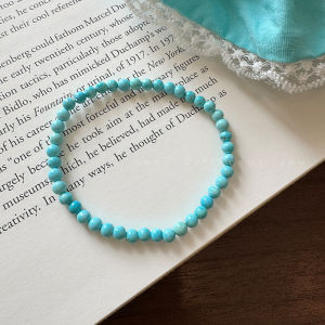 Turquoise Small Pieces of Silver Beaded Bracelet Female Retro Easy Matching Fancy Bracelet Ins Special-Interest Design Fashion Ornament