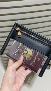Passport Holder Travel Organizer Vanity Kit High Quality Transparent Pouch Organizer Leather Pouch PVC Thread Projects