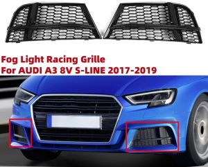 1Pair Car Fog Light Racing Grille For AUDI A3 8V S-line Sedan Sportback Convertible 2017-2019 Front Bumper Fog Lamp Grill Cover