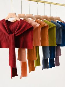 Áo Khoác Len Dệt Kim Nữ Phong Cách Hàn Quốc Mùa Xuân Thu Khăn Choàng Trang Trí Ngoài Trời Áo Sơ Mi Thời Trang Phòng Máy Lạnh