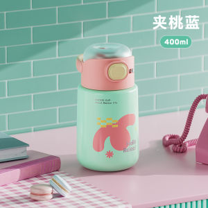 แบบพกพาฉนวนสแตนเลสขวดน้ำหลอด น่ารัก นักเรียน แก้วเด็กถ้วยน้ำใหม่ 2024 สร้างสรรค์ ดีไซน์