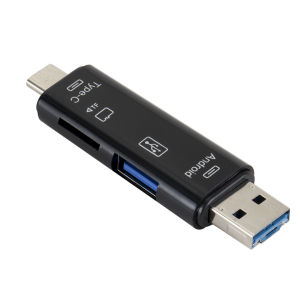 Bộ Đọc Thẻ Đa Năng 5 Trong 1 OTG Tốc Độ Cao Type C & Micro USB & USB Dành Cho Điện Thoại Android Và Máy Tính - Bộ Đọc Thẻ TF Đa Năng