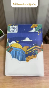 Al-Quran Waqaf Kaleb Resleting Kombinasi Ukuran A5 Desain Masjid Biru Isi Blok Latin Terjemah Perkata