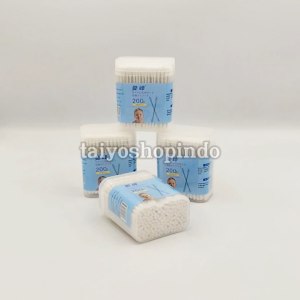 TAIYO Kapas Telinga Bayi Isi 200 Pcs Safety Baby Cotton Buds Swab Clean Pembersih Korek Kuping Baby Paper Stick