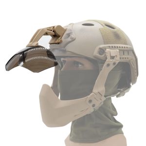 Tactical FAST Helmet Half Mask Flip Goggle Hunting Airsoft Paintball Protective Masks Helmet Gear Accessories