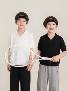 Breathable Soft Non-Irritating Short Sleeve Knit Shirt for Teenage Boys