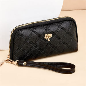 New 2025 Long Soft Leather Ladies Handbag Wallet Large Capacity Coin Purse Mobile Phone Bag Casual Style Handheld Bag for Women