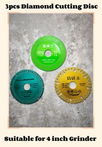 3pcs Diamond Cutting Disc Saw Blade Mata Pemotong Mozek Glass Cutter Ceramic Tile Stainless Steel Marble Stone PVC Tube