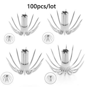 100 Móc Câu Mực Thép Không Gỉ Đa Ngạnh Cong Siêu Bền Dùng Cho Câu Cá Biển Móc Neo Có Ngạnh Lý Tưởng