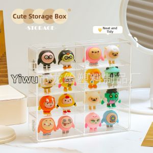 Stackable Compartmentalized Transparent Acrylic Desk Organizer for Figurines