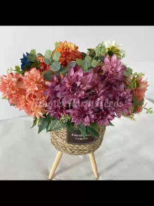 Aster Rose 9 heads Artificial flower Dahlia Flowers fake flower Wedding Home Gift Ornaments party decoration