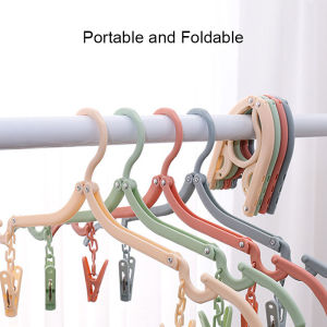 Travel Folding Hanger Business Trip Hotel Portable Storage Drying Clothes Rack Telescopic Hanger With Clip for Shirt Skirt Sock