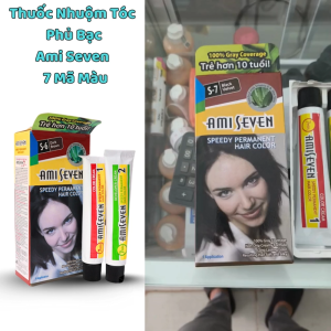 Thuốc Nhuộm Tóc Ami Seven Speedy Permanent Hair Color 60ml x 2 Nhuộm phủ tóc bạc Có Tặng lược nhuộm chính hãng.