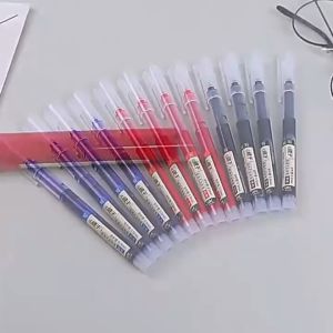 10pcs Straight Liquid Rollerball Gel Pen 0.5 Needle Tube Quick Dry