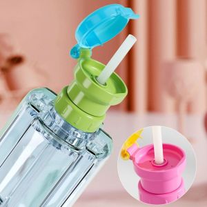 AODUOYAYA Portable Kids Drink Bottle Straw Cap Spill Proof Safety Silicone Sippy Lid Baby Trainer Straw Tool