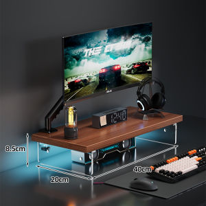 Adjustable Desk Riser Stand Monitor Raiser Keyboard Tray Storage Shelf