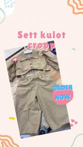 Setelan kulot crop HR/baju anak/baju muslim