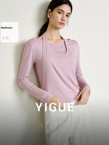 Yigue | Fake Two Pieces Long Sleeve Blouse
