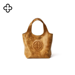 Mini Light-colored Handheld Tote Bag Leather