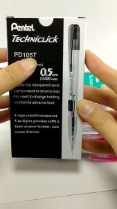 Bút chì kim Pentel viết chì bấm giữa thân nhựa trong TECHNICLICK PD105T/ PD107T nét 0.5/ 0.7mm
