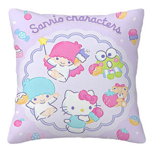 Sanrio | Sanrio HELLO kitty Pillow Covers Cartoon Sofa Decorative Home Double-sided Printing Short Plush Cushion Cover Christmas gifts