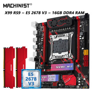 MACHINIST | MACHINIST X99 RS9 Motherboard Intel Xeon E5 2678 V3 LGA 2011-3 CPU DDR4 16GB RAM Four Channels USB3.0 Support Optional Kit