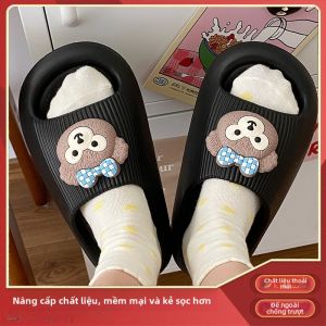 Dép Đi Trong Nhà Mùa Hè Cho Nữ Gấu Đầu EVA Thoải Mái Chống Trượt Dép Đi Trong Nhà Bằng PVC Đế Mềm