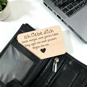 2Pcs German Love Quote Decroative Signs Wooden Cards Wallet Card Table Ornament Wedding Couple Gift Anniversary Love Quote Cards