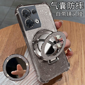 Oppo Reno8 pro Silicone Case Full Cover Protection with Stand Anti-Fall for 5G Lens Womens Style Soft Transparent Design