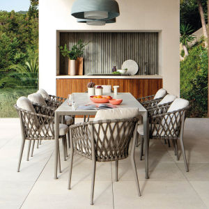 Modern Outdoor Balcony Wicker Chair Simple Casual Dining Table Chair Courtyard Woven Waterproof Furniture Three-piece Set Combination