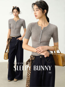 Elegant Short Sleeve 30 Fine Wool Knit Shirt Slim Fit