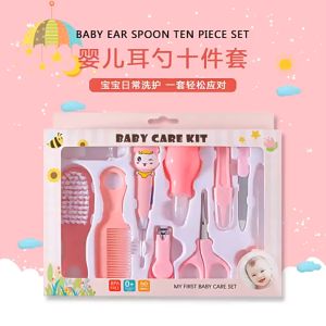 Perawatan dan pembersihan bayi Set isi 10 Gunting kuku gunting kuku bayi baru lahir Kotak hadiah sisir pengaman NA - SET PERLENGKAPAN PERAWATAN BAYI 10IN1 - SET KADO BAYI - PERALATAN PERLENGKAPAN BAYI
