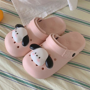 Outdoor Casual Cartoon Dog Hole Hole Shoes Womens Summer Anti-Slip Soft Bottom EVA Clog Shoes Low Heel Flat Bottom Sandals