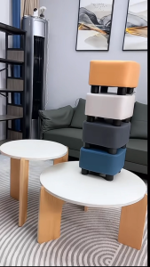 Living room sofa side table and coffee table combination round simple modern style table