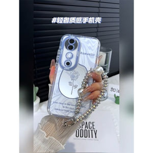 Vivo V40 V30 V29 V27 5G Case Vivo V40 V30 V27 Pro Case Trendy Make Up Mirror Beautiful Rose Flower Casing Luxury Bracelet Fresh Art Floral Tag Magic Mirror Case