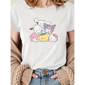 Bandai | 2026 Short Sleeved Round Neck Casual T-shirt Printed Pure Comfortable and Loose Childrens Clothing