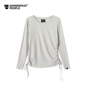 dangerouspeople | Elastic Side Drawstring Fitted Tencel Color Block Tee