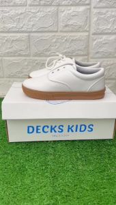 DECKS KIDS VOLGA PUTIH SOL COKLAT SEPATU ANAK LAKI LAKI DAN PEREMPUAN SLIP ON SIZE  22-31