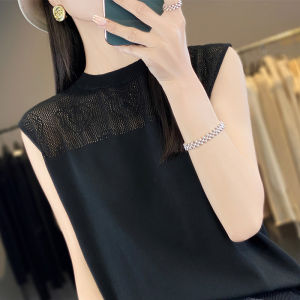 DONGYINUAN | Lace Flower Design Round Neck Tank Top Thin Sleeveless