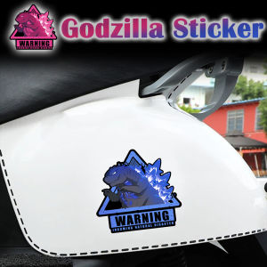 Godzilla Motorcycle Warning Sticker Cover Scratches Vinyl Waterproof Sticker Car Window Gas Tank Cover Bumper Glass Body Door Reflective Decal