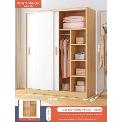 FENGHONGTAO | Tủ Quần Áo Gỗ Cửa Trượt Sâu 40cm