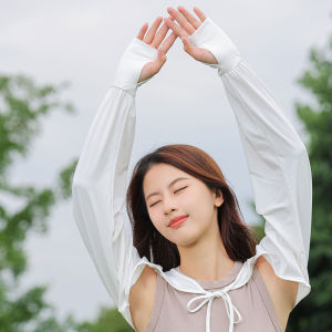 miiow | Womens Summer Outdoor UV Protection Ice Silk Sleeve Covers Loose Full Arm Length Spring Shoulder Shawl Versatile Cool Feeling