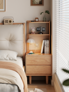 DONGMU | Real Wood Corner Nightstand Bedside Organizer